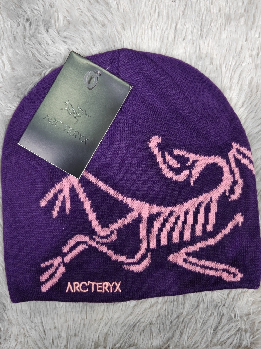 Arc'teryx Purple And Pink Bird Head Toque Skullcap Beanie